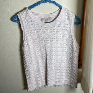 Loft Scalloped Pointelle Sweater Tank Top
